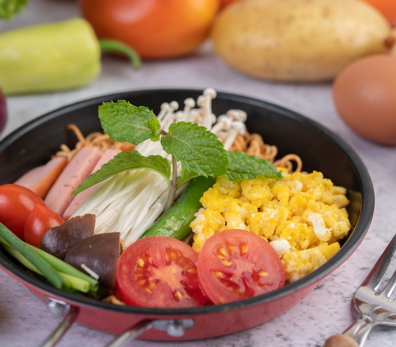 Polenta and Sausage Breakfast Skillet
